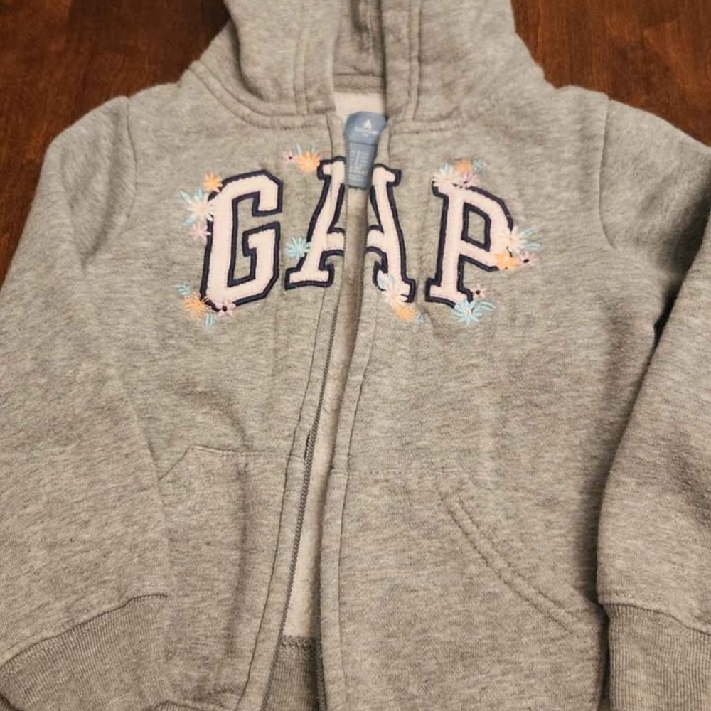 GAP Kids Embroidered Gray Hoodie